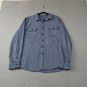 American Rag Mens Button Up Shirt Blue Textured Workwear Long Sleeve XXL